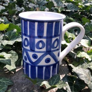 Dansk Arabesque Blue & White  Coffee Mug Cup